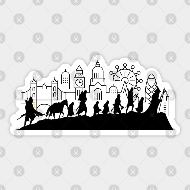 Fellowship - London Skyline Sticker by Fenay-Designs